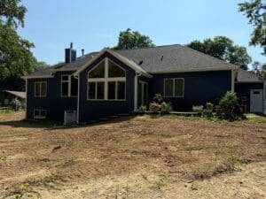 Bare new construction yard before sod and landscaping installation in Fort Wayne